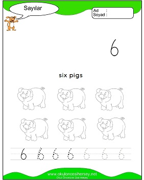 okul öncesi 1 sayısı çizgi çalışması